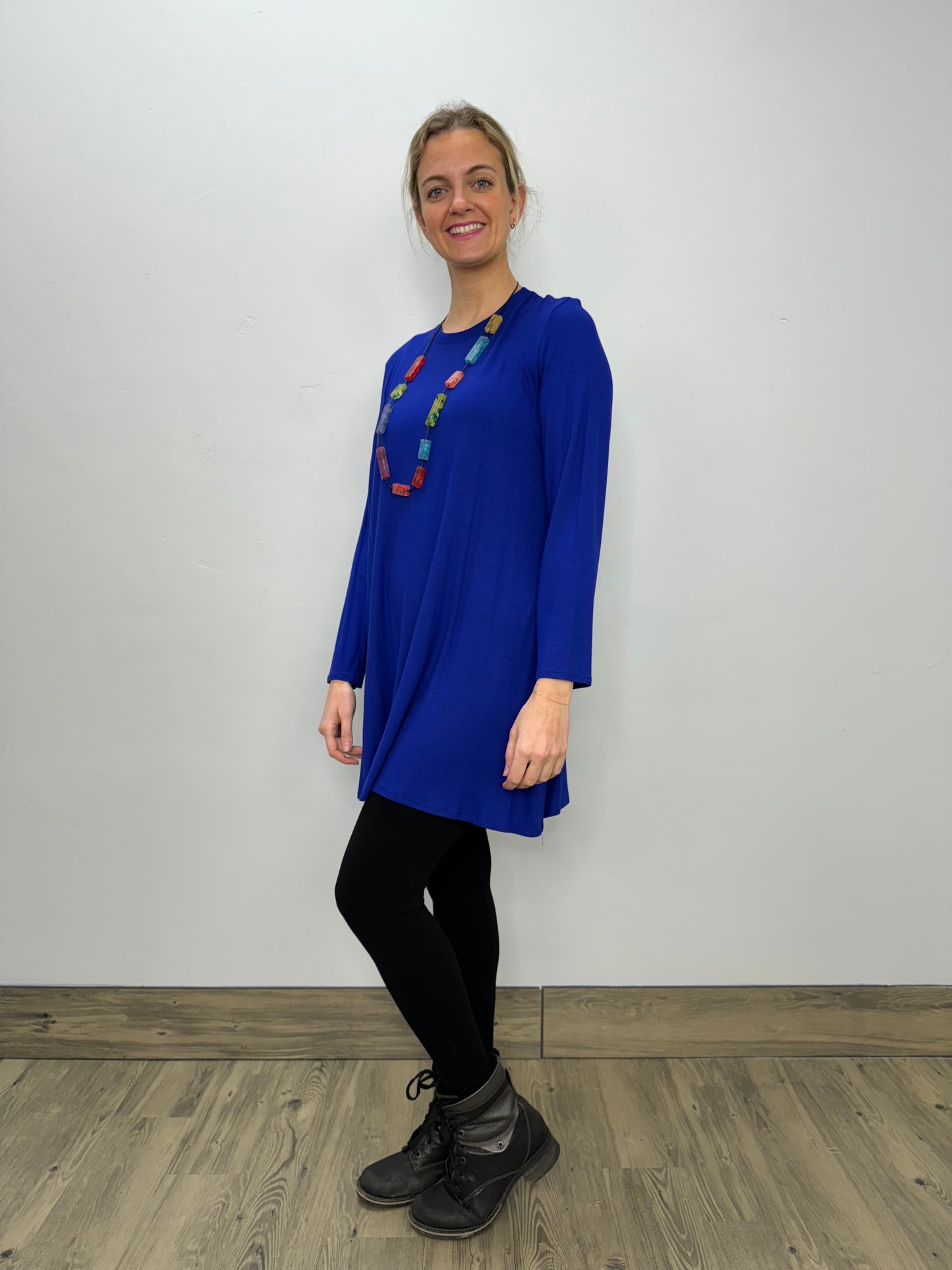 Long Sleeve Basic A-Line Tunic - Royal