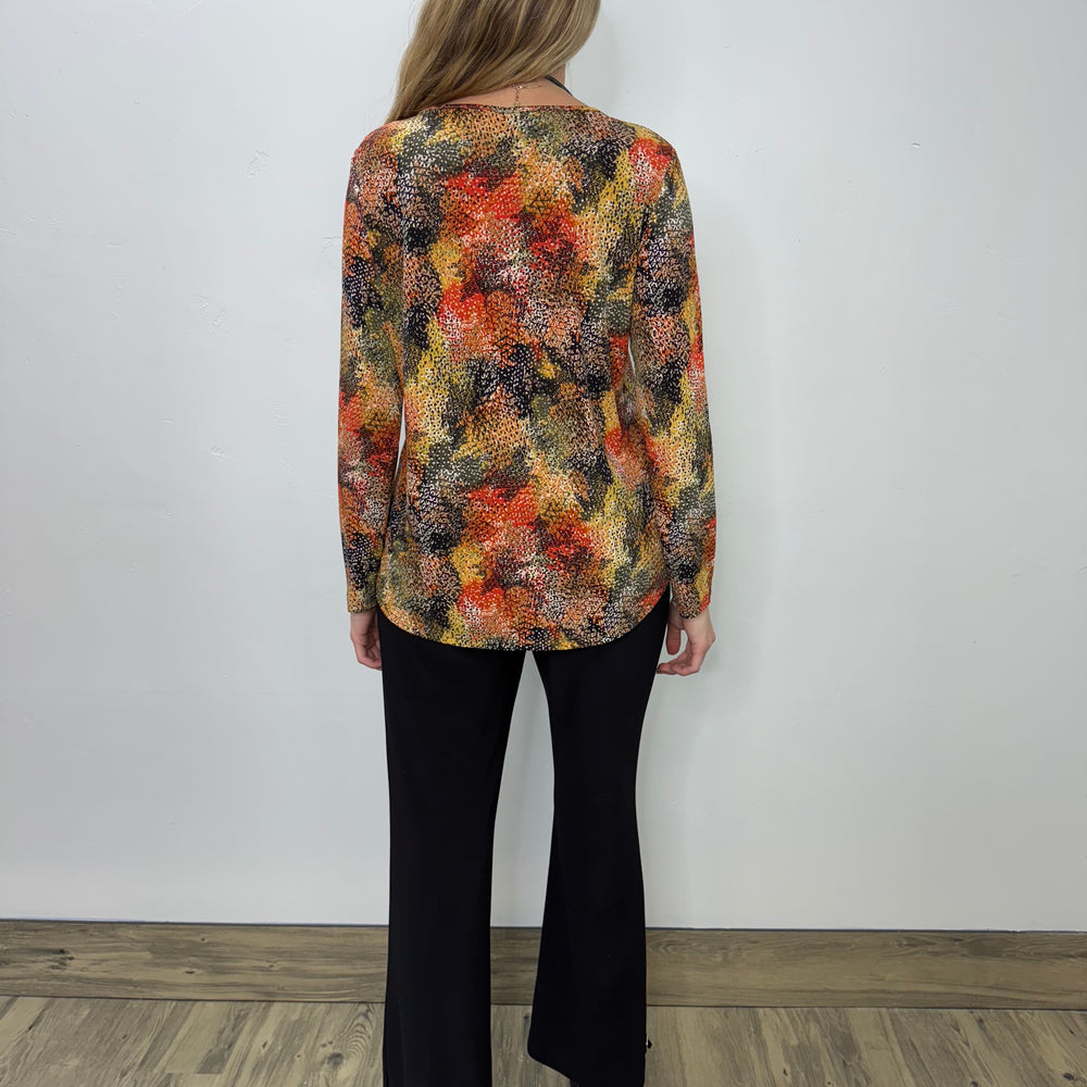 
                  
                    Orange Pattern Scoop Neck Tunic
                  
                