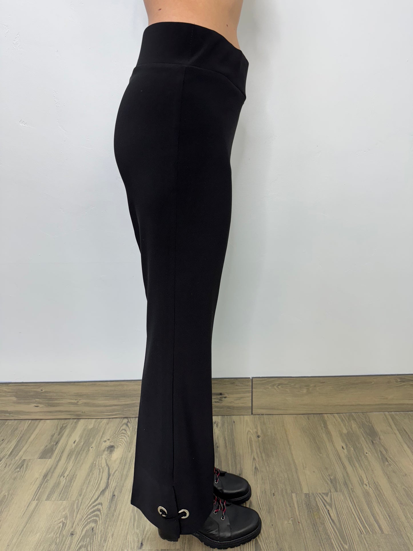 Long Black ITY Pant with Grommets