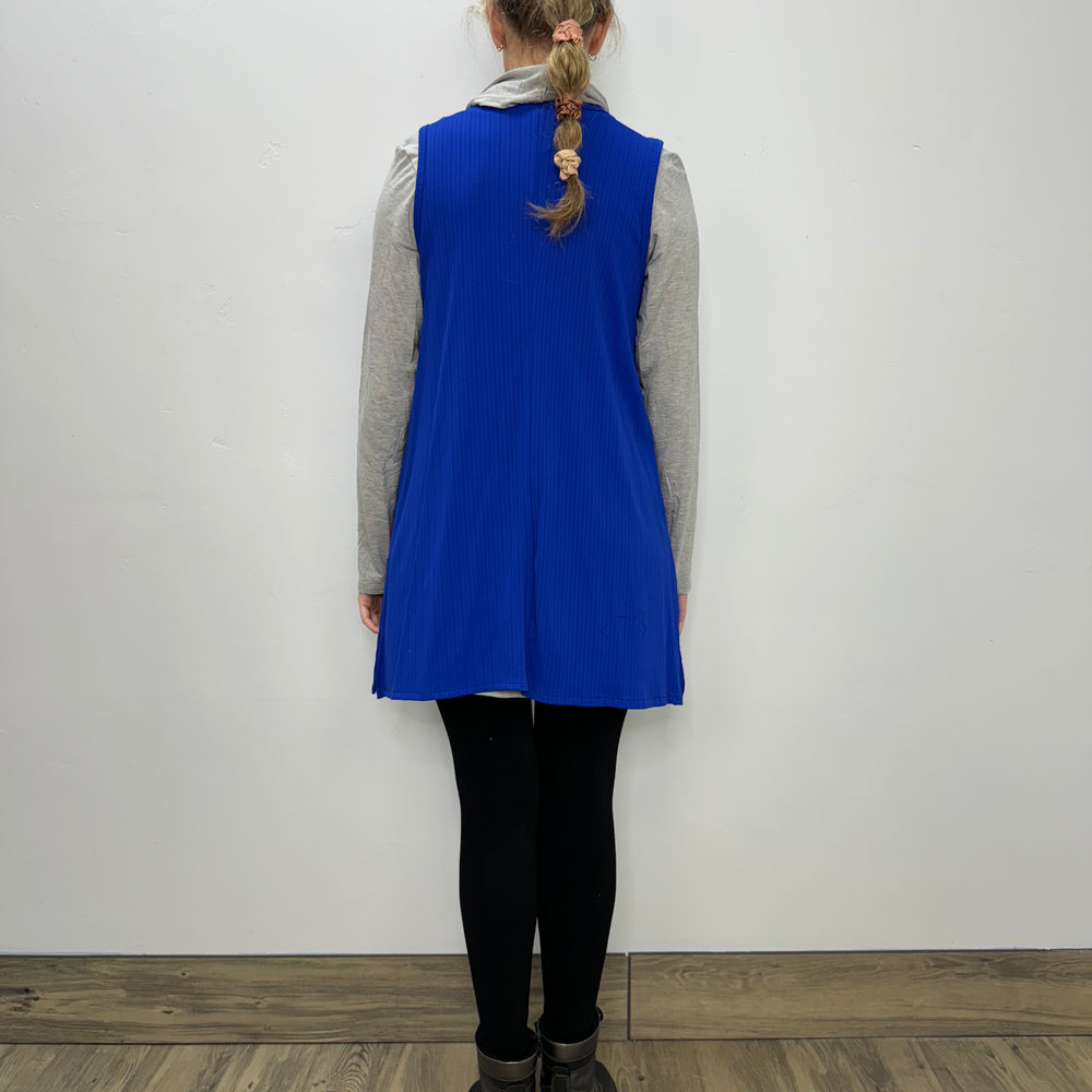 
                  
                    Modal One Button Vest with Pockets - Ribbed Royal
                  
                