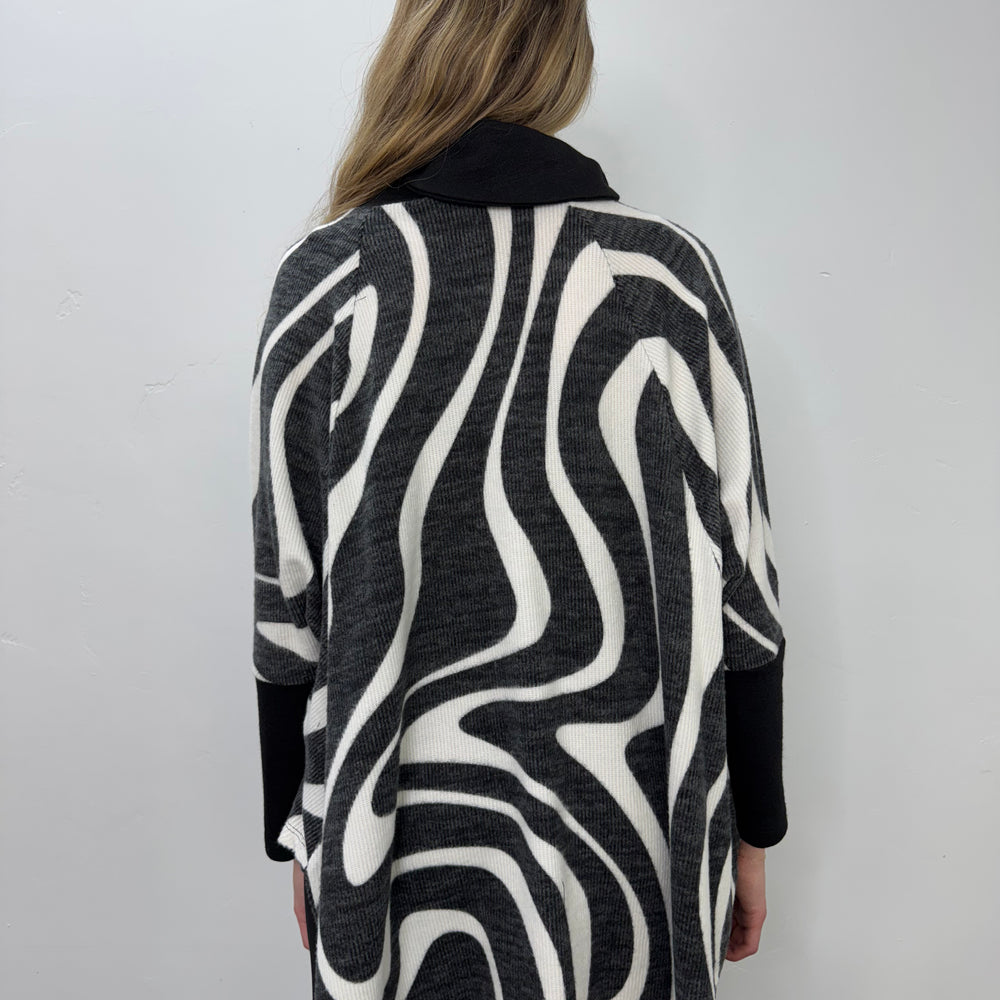 
                  
                    Long Sleeve Swirls Cowl Neck Poncho
                  
                