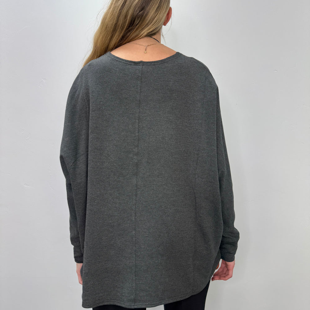 
                  
                    Charcoal Boxy Boatneck Top
                  
                