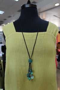Teal Glass Beads Necklace