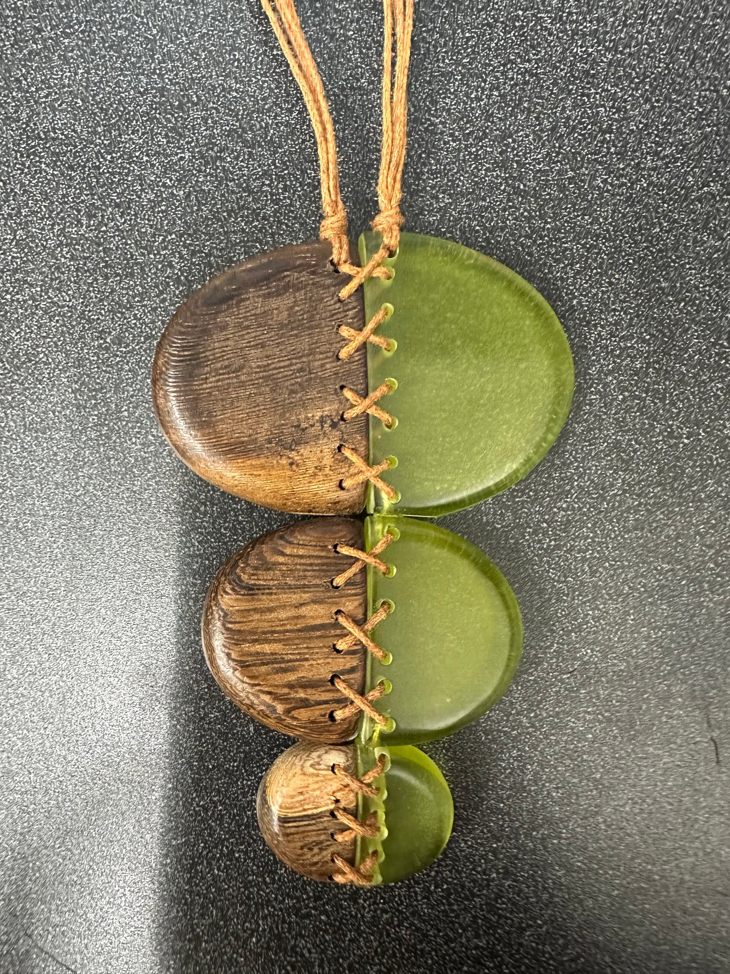 Lime Green Wood Zip Necklace