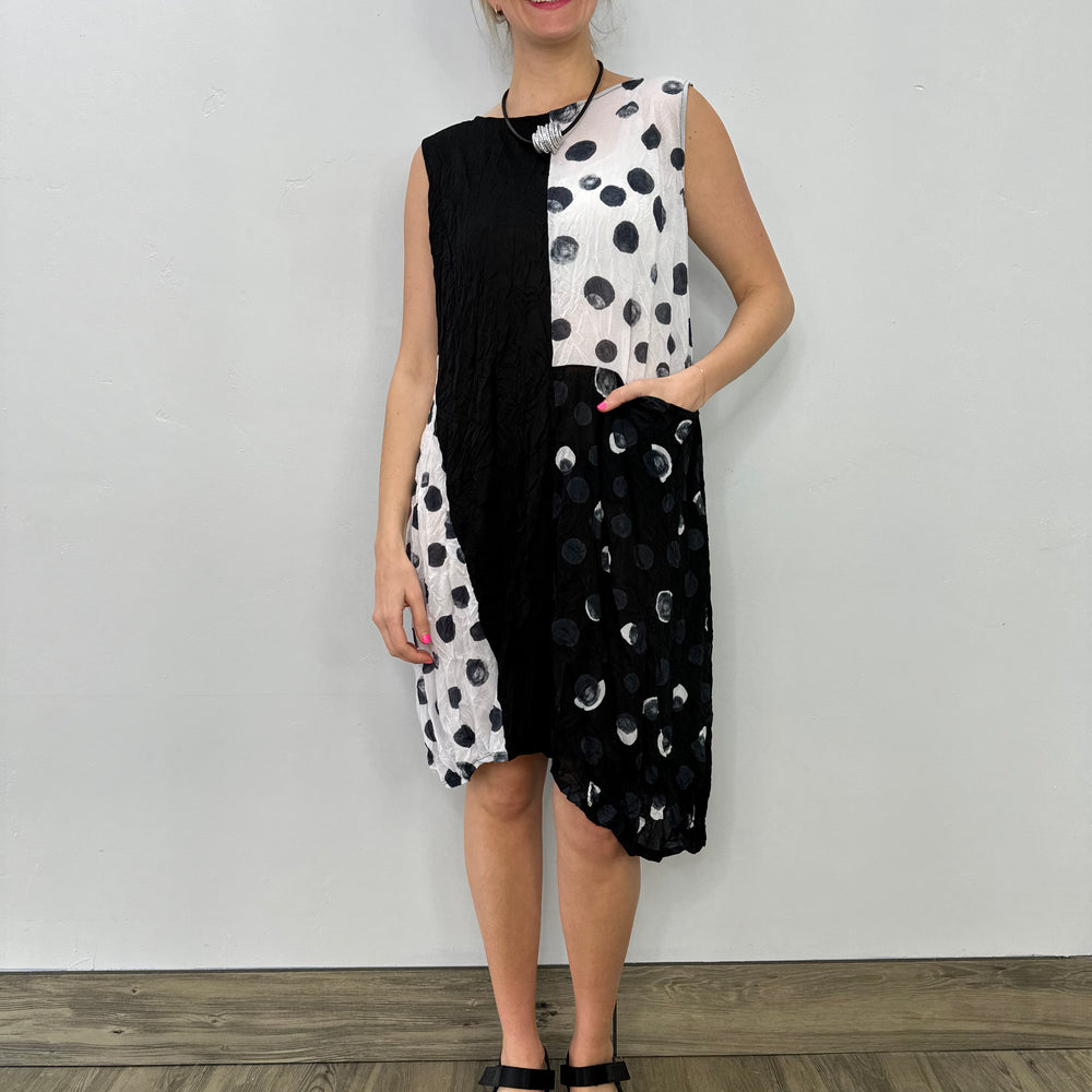 Meteor Polka Dot Sleeveless Dress