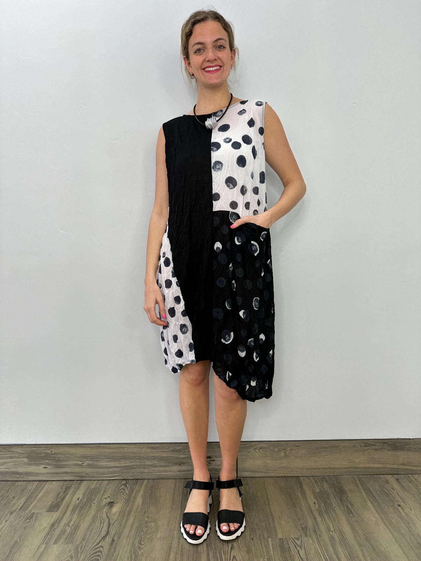 Meteor Polka Dot Sleeveless Dress