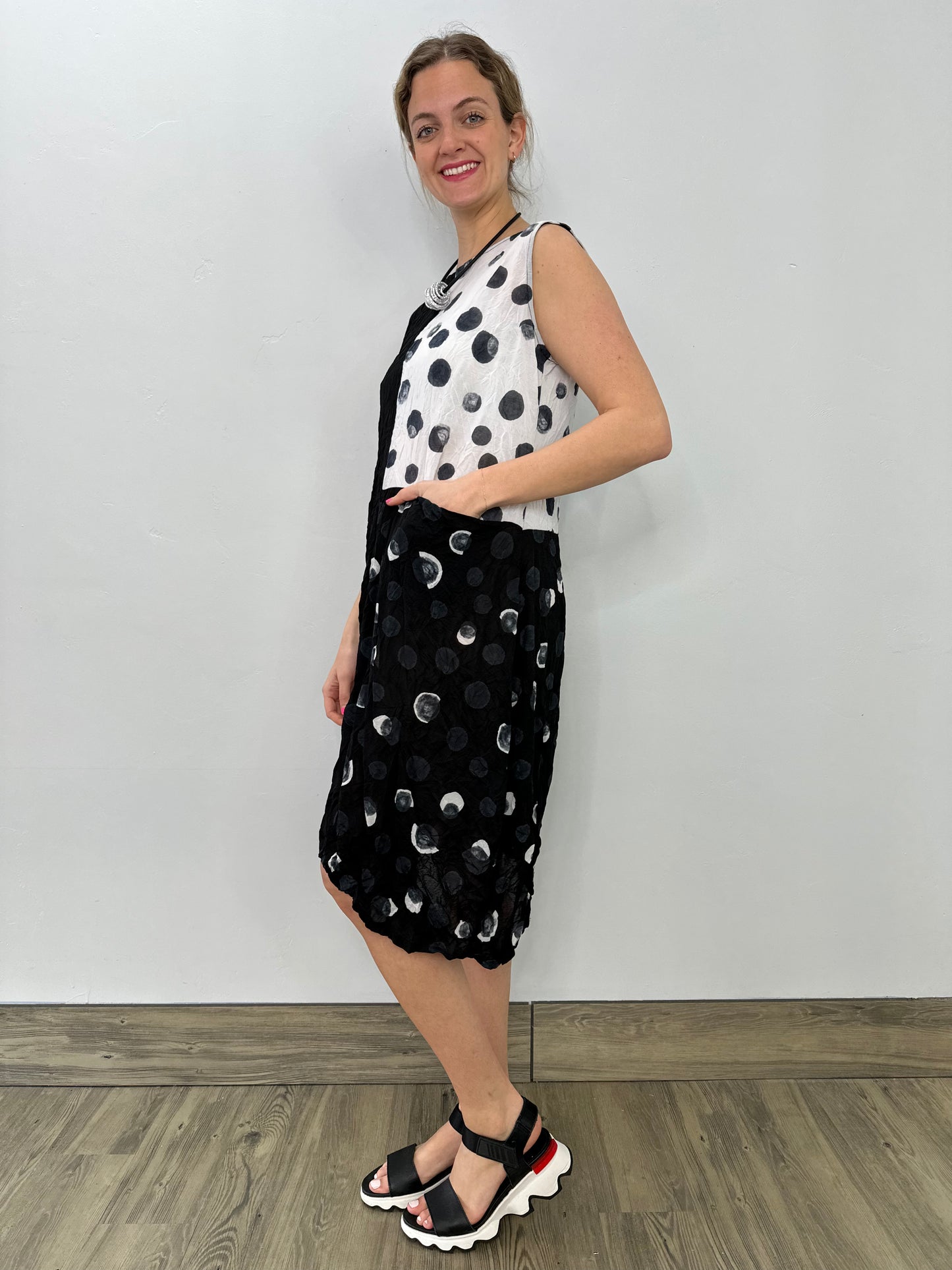 Meteor Polka Dot Sleeveless Dress