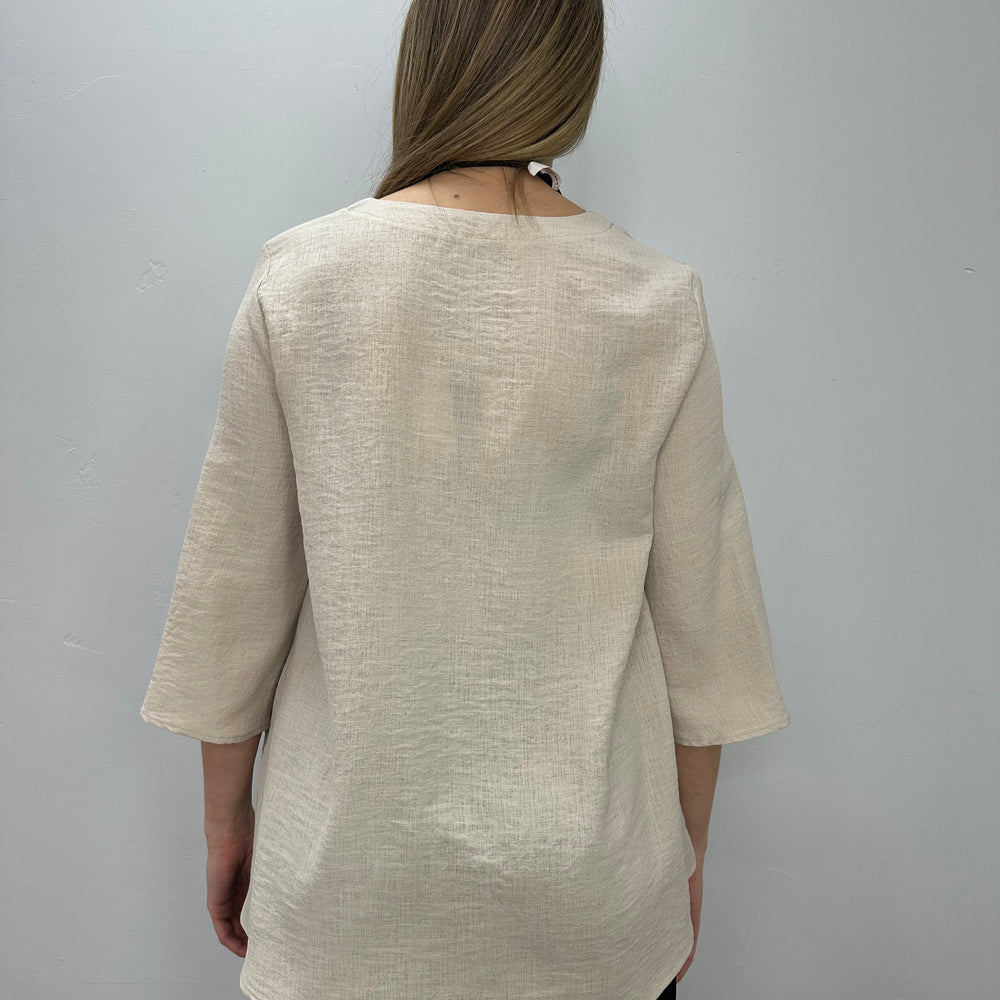 
                  
                    Sand 3/4 Sleeve V Neck Top
                  
                