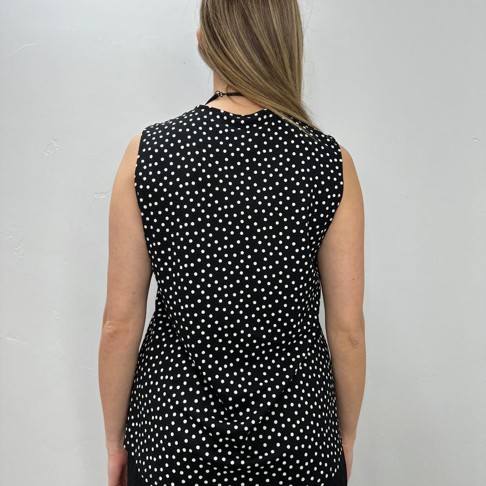 
                  
                    Black and Ivory Pattern Sleeveless Tank
                  
                