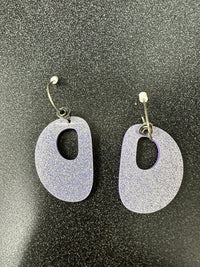 Purple Sparkle Hole Earrings