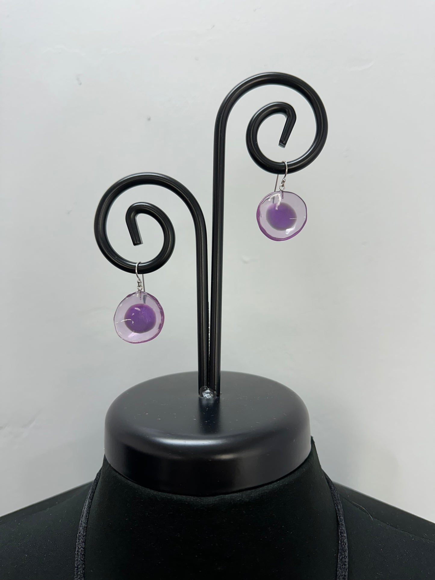 Purple Flora Polyresin Earrings