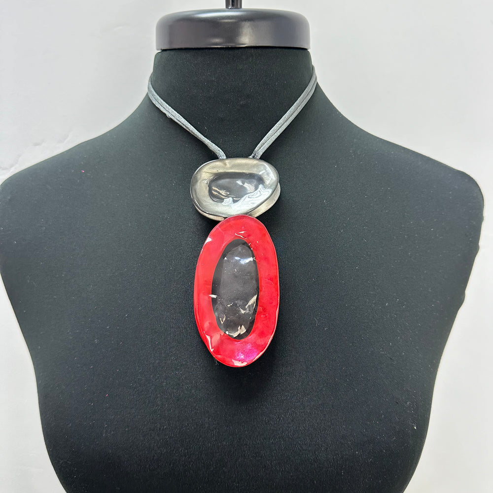 Cherry Red 2 Tier Pendant Necklace