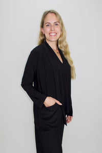 Black Basic Long Sleeve Cardigan