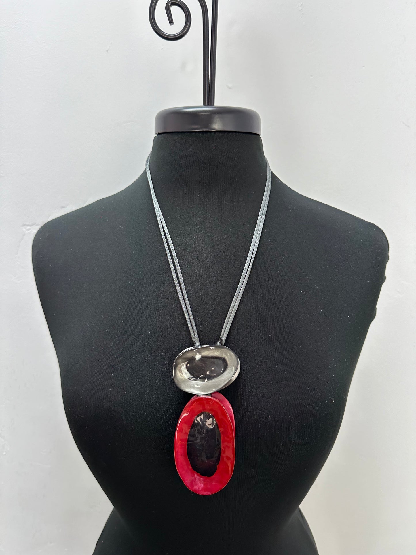 Cherry Red 2 Tier Pendant Necklace