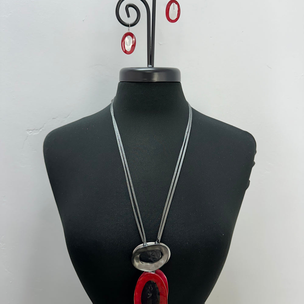 
                  
                    Cherry Red 2 Tier Pendant Necklace
                  
                