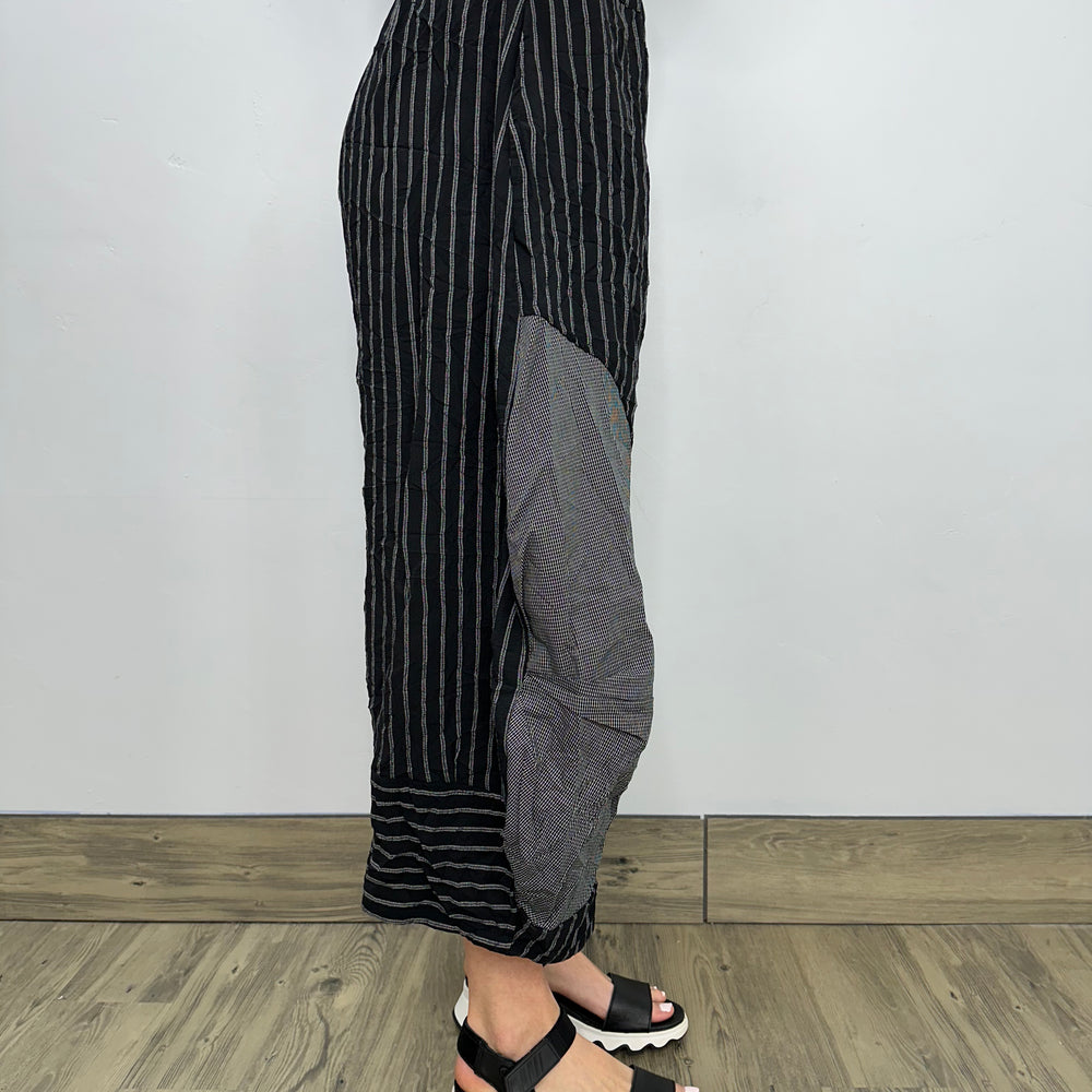 Striped Harem Pant with Knee Detail