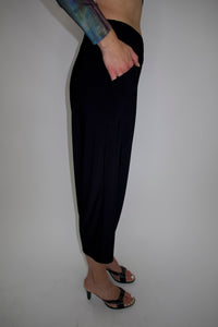Black 25" Wide Leg Crop Pant with Pockets