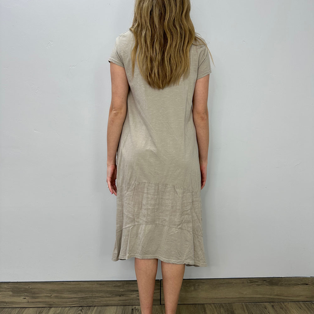 
                  
                    Sand Cotton Linen Shark-bite Dress
                  
                