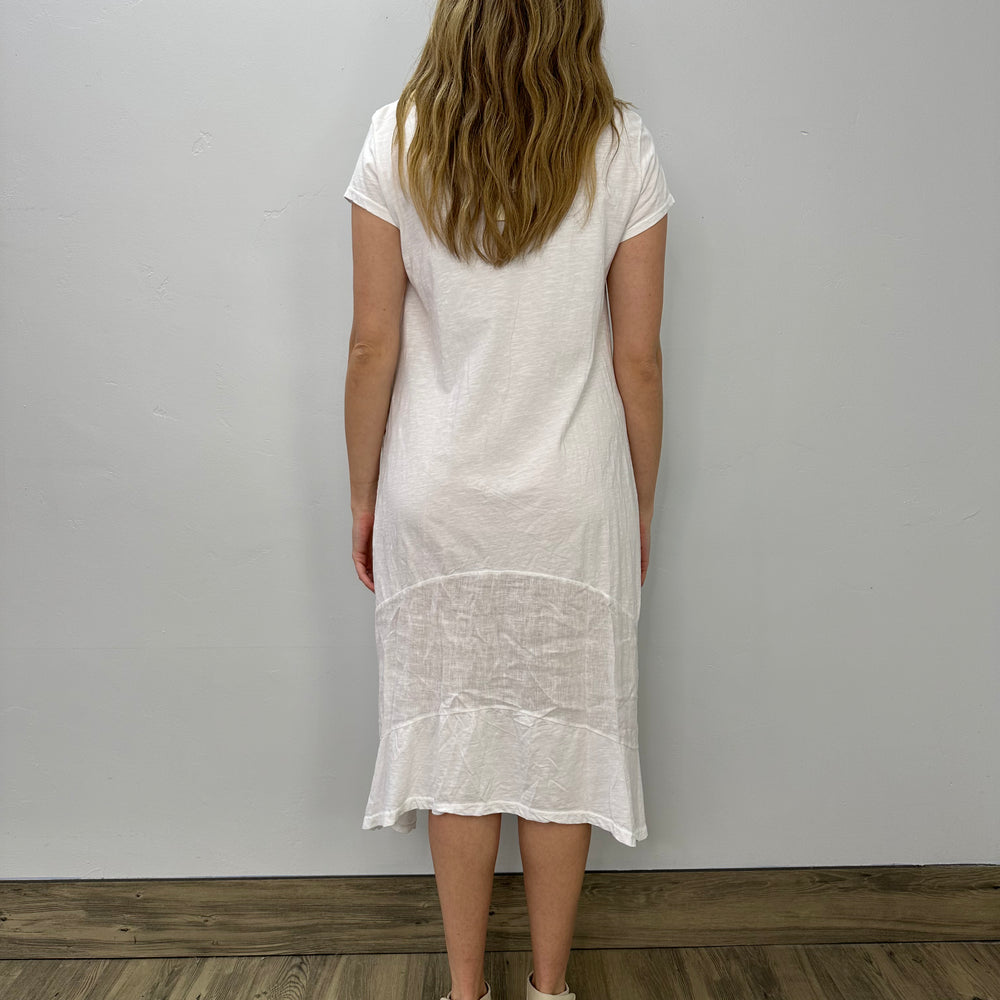 
                  
                    White Cotton Linen Shark-bite Dress
                  
                