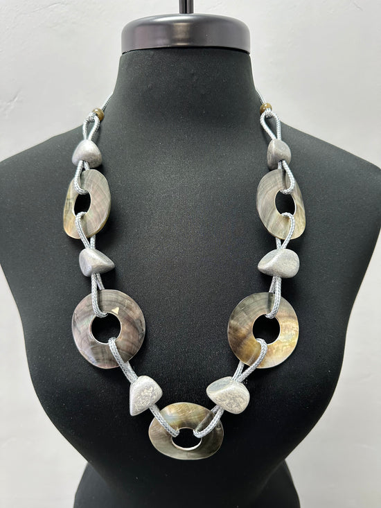 Silver Shells and Rocks Necklace
