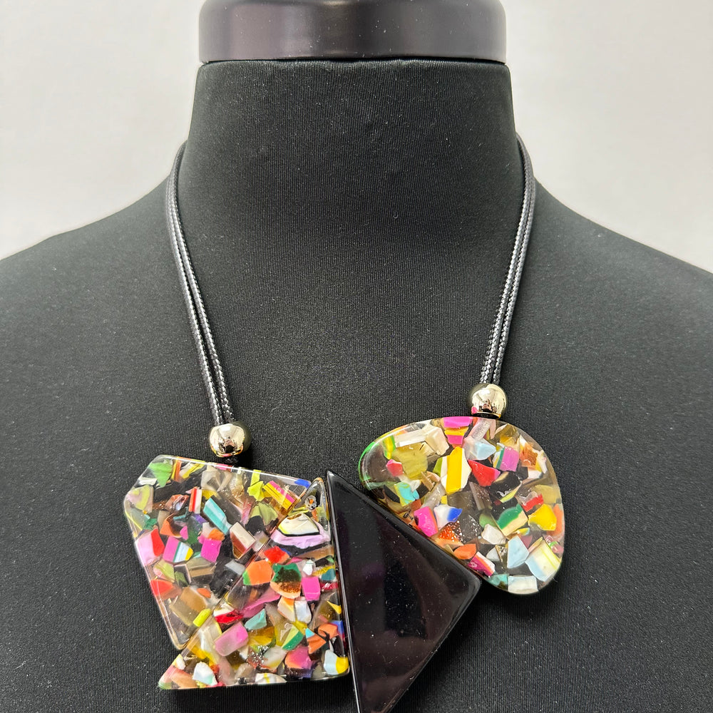 Mosaic Pattern Geometric Necklace