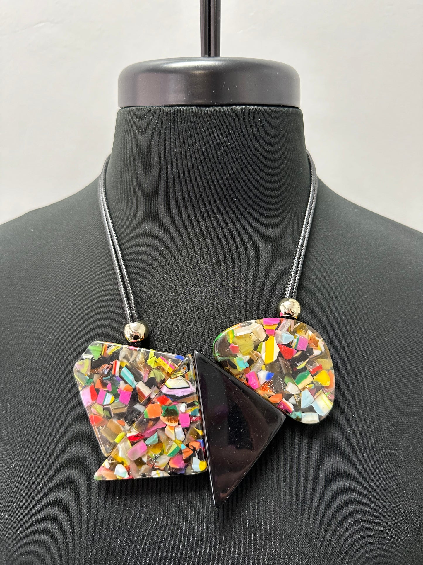 Mosaic Pattern Geometric Necklace