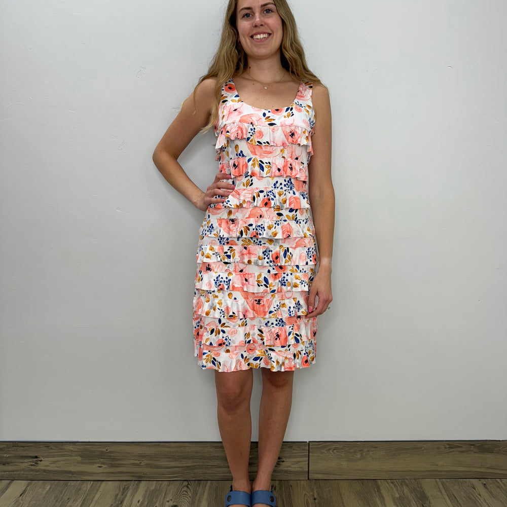 Floral Sleeveless Ruffle Dress