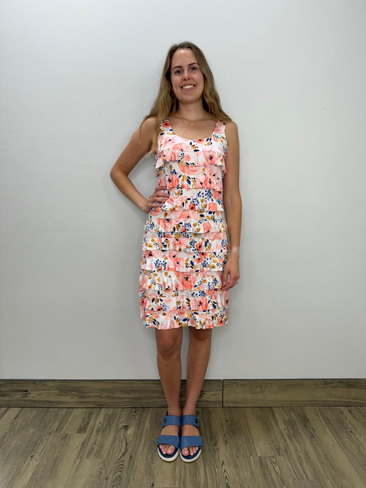 Floral Sleeveless Ruffle Dress