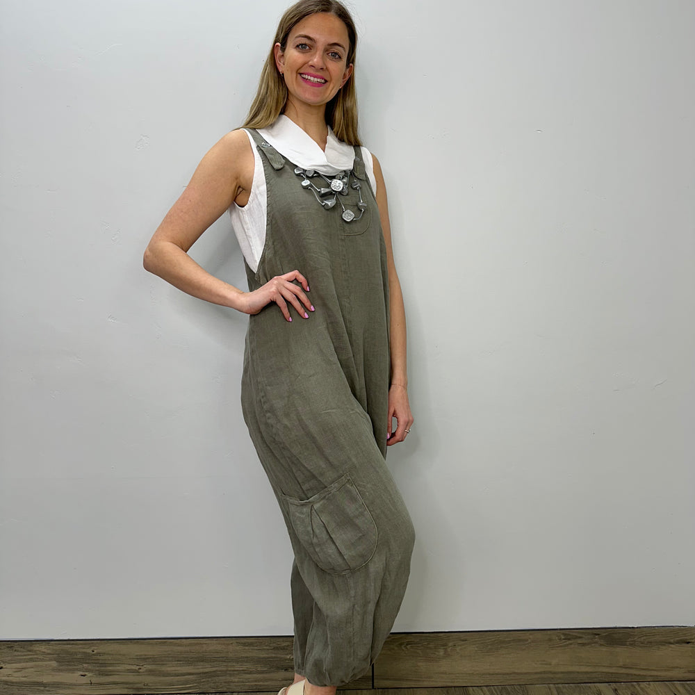 
                  
                    Olive Lantern Linen Jumpsuit
                  
                