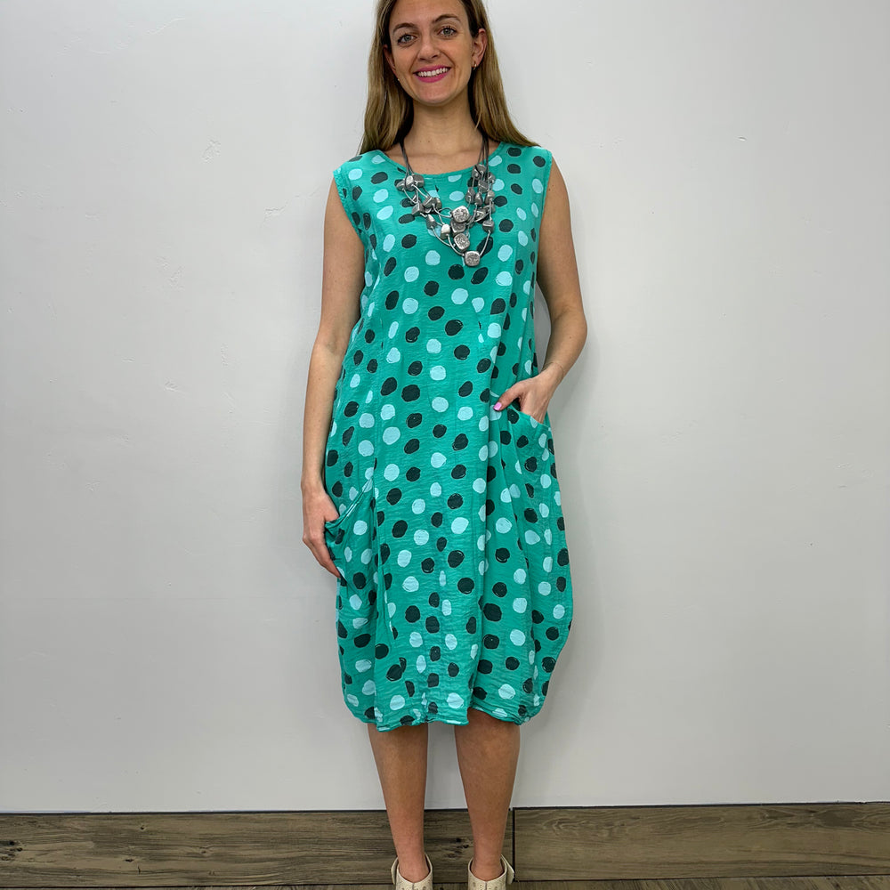 Emerald Dots Patch Dress