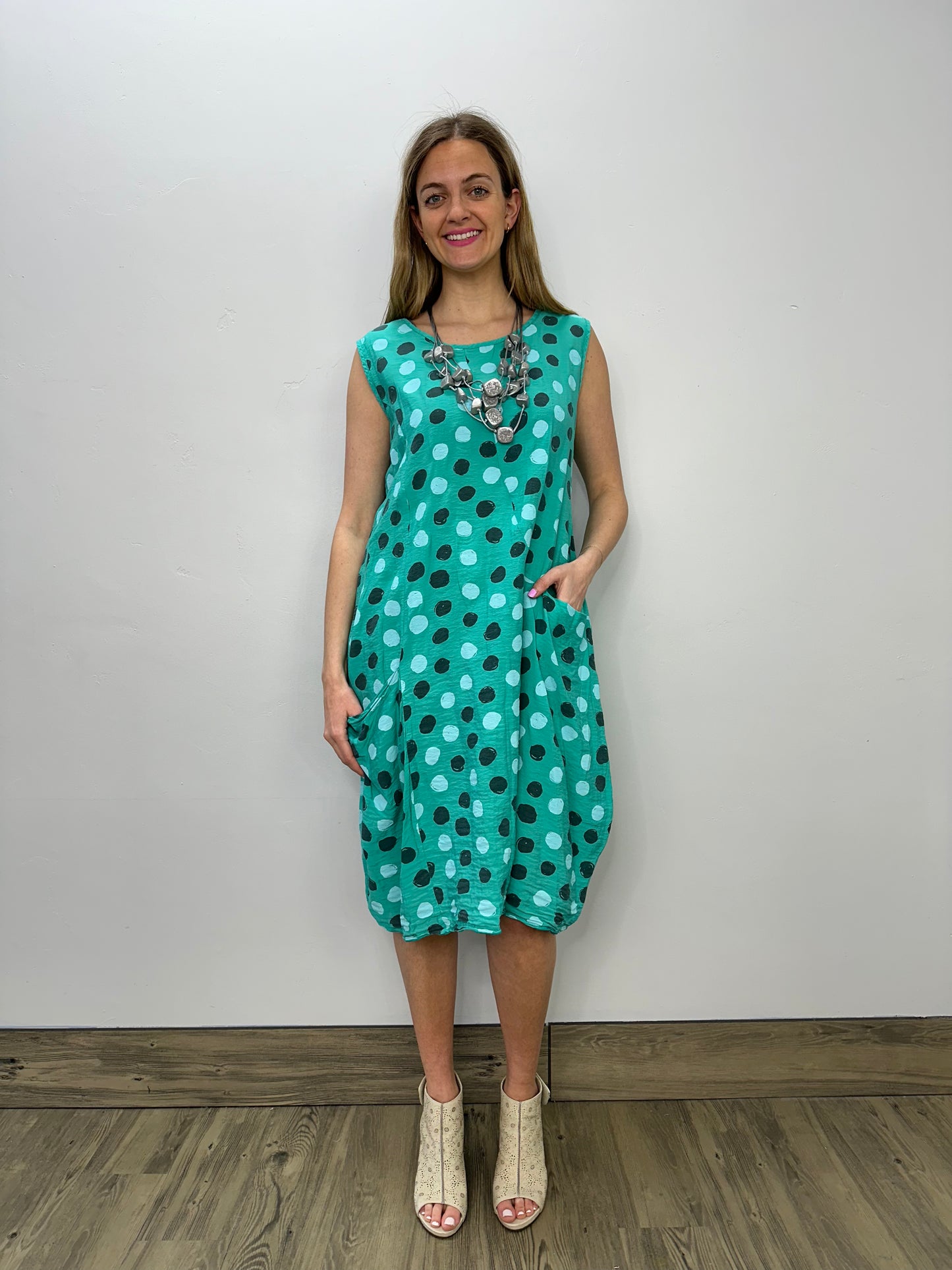 Emerald Dots Patch Dress