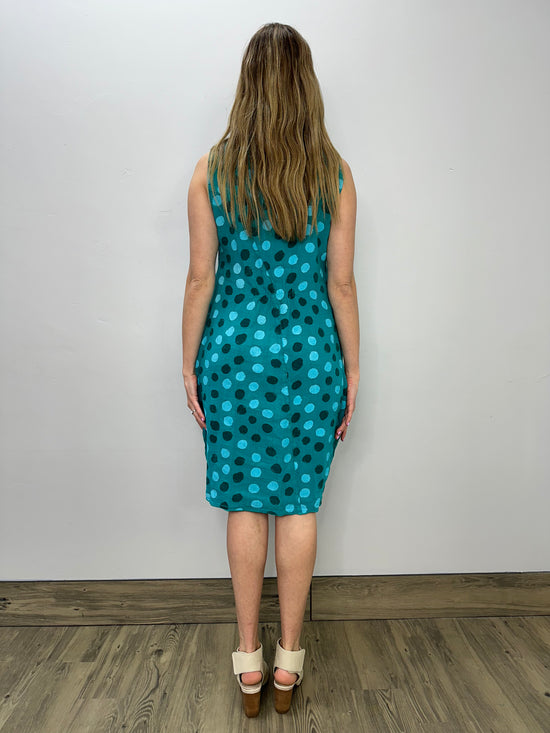 Turquoise Dots Patch Tank Dress