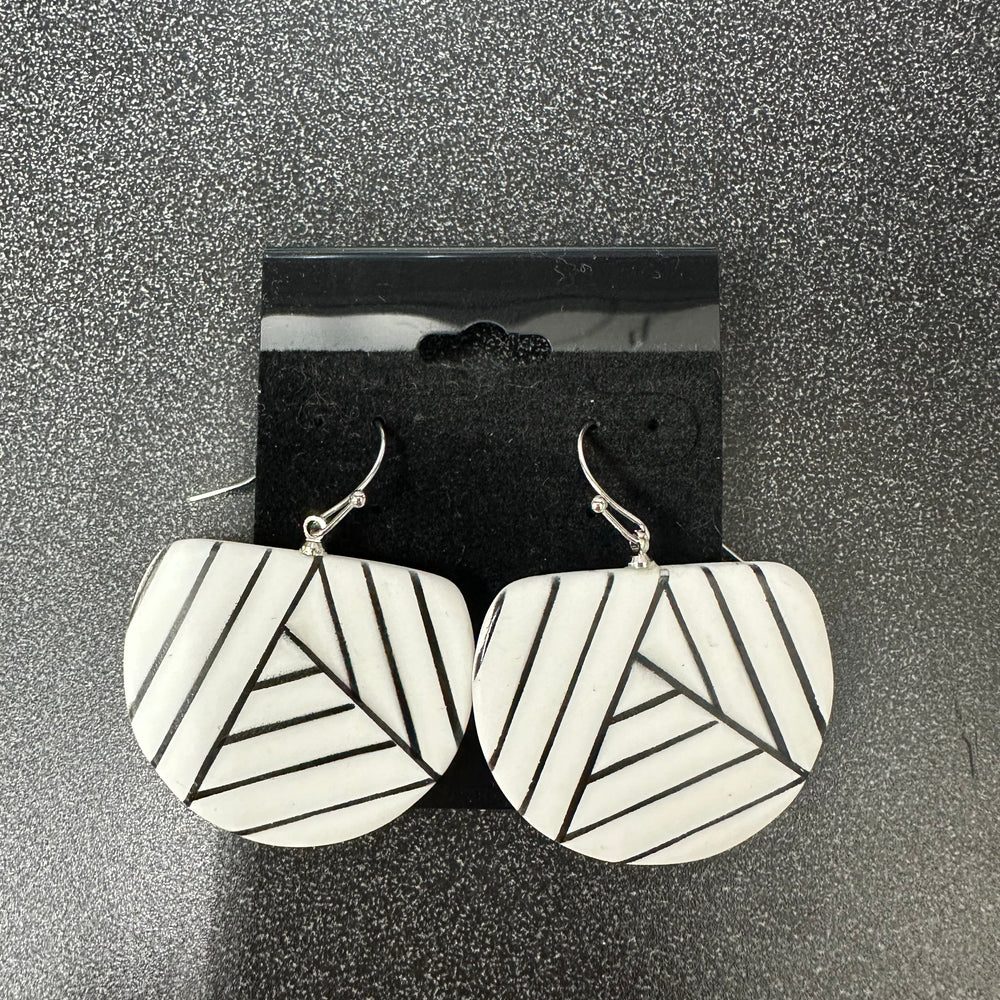 Black and White Geometric Earrings