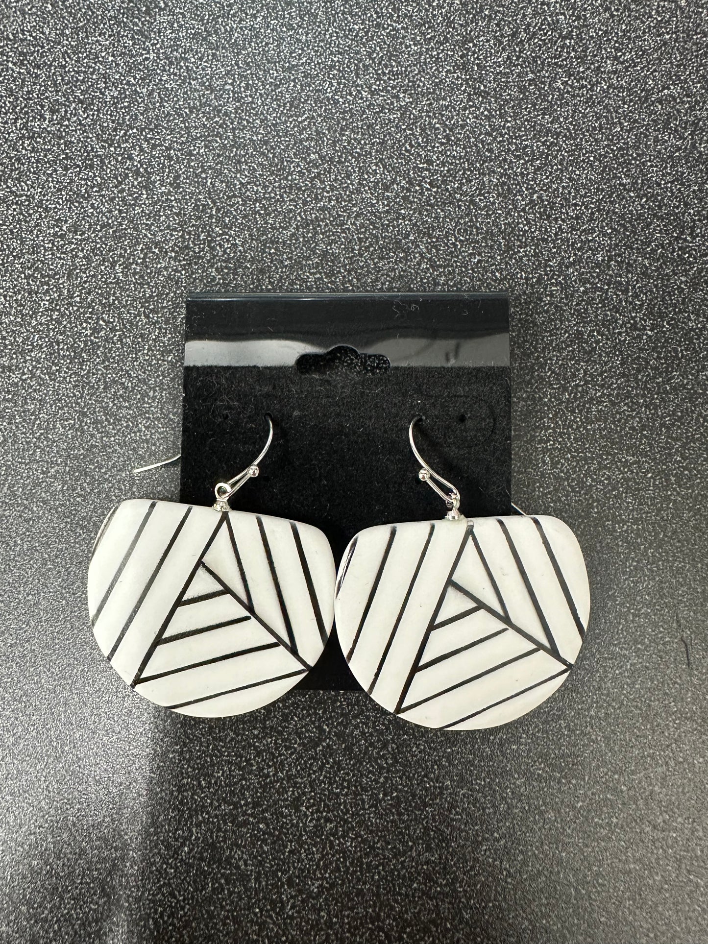 Black and White Geometric Earrings