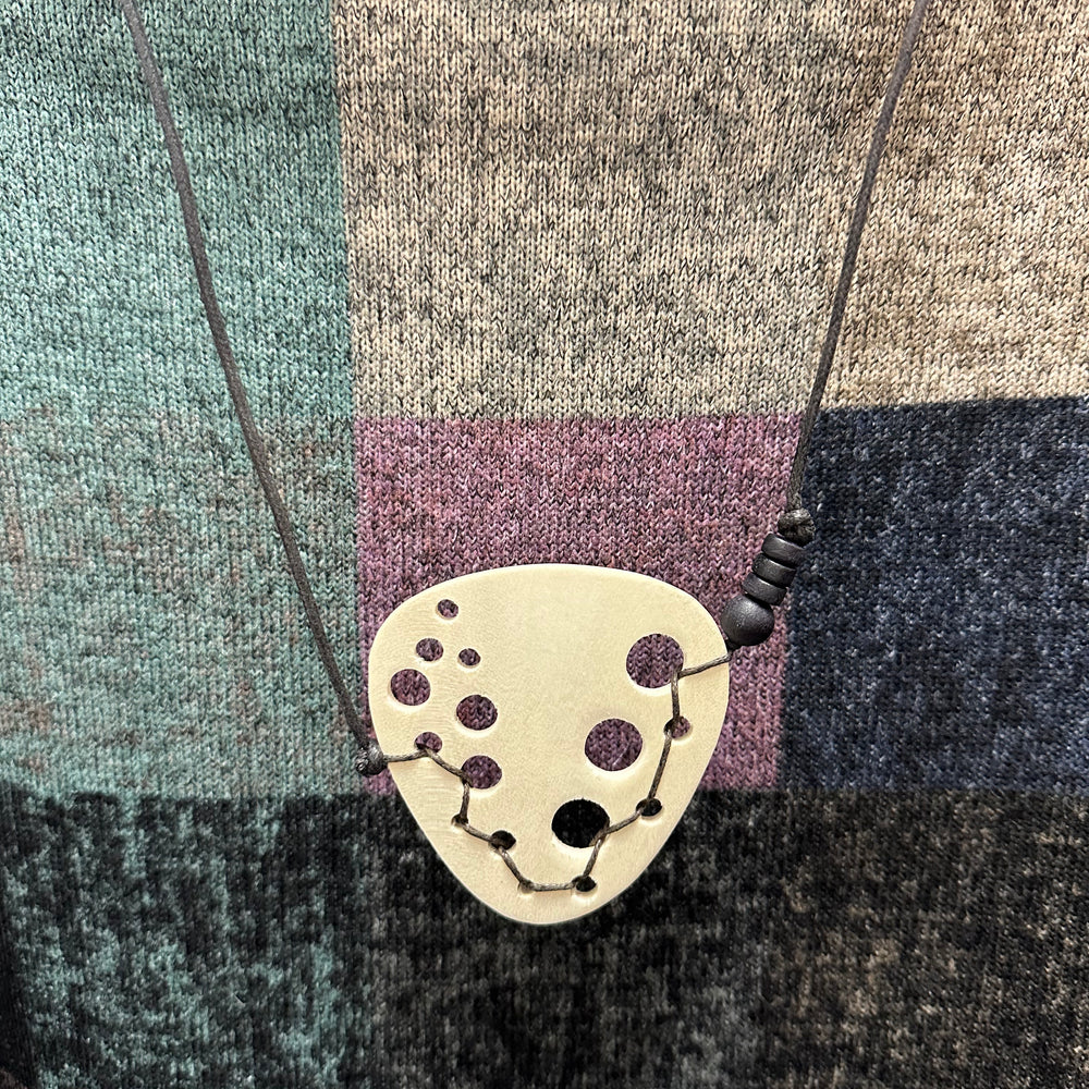 Wood Holes Pendant Adjustable Necklace