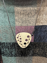 Wood Holes Pendant Adjustable Necklace