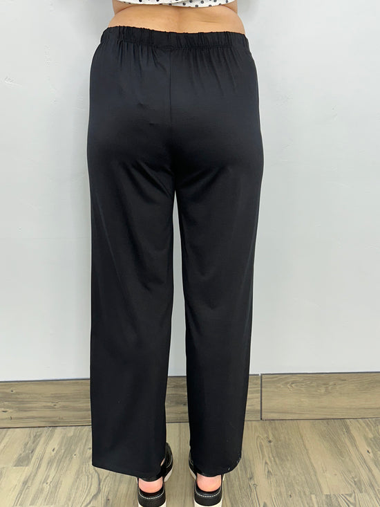 Black Full Length Tie Pant