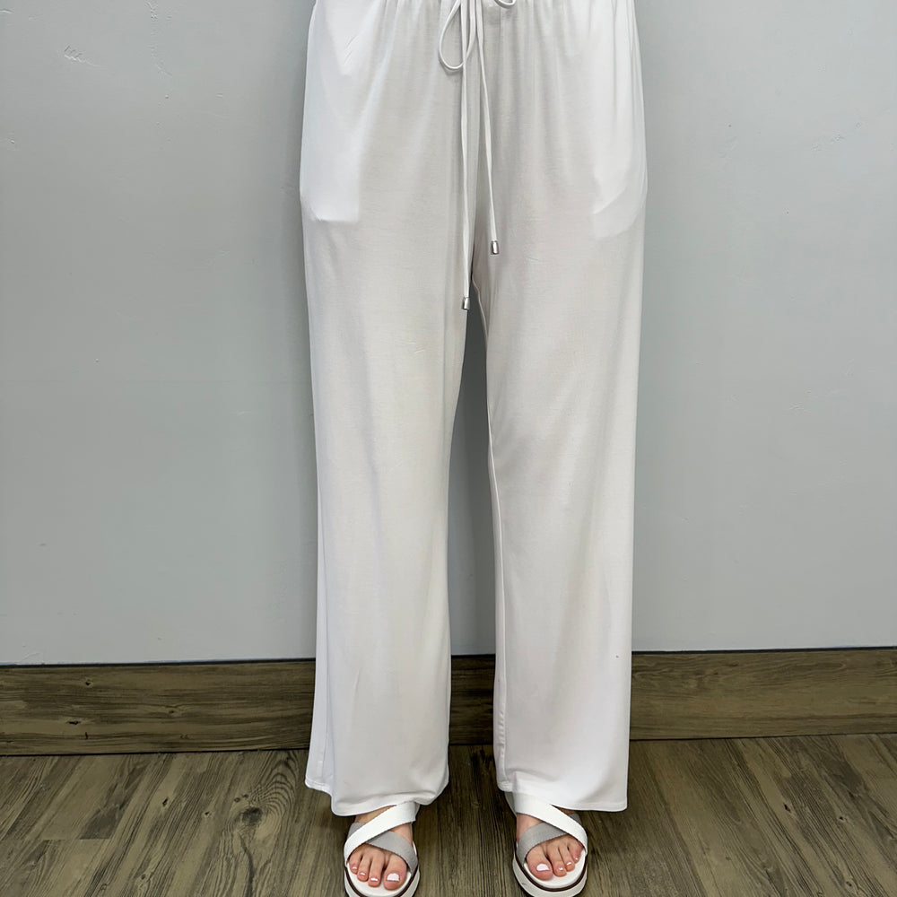 White Full Length Tie Pant