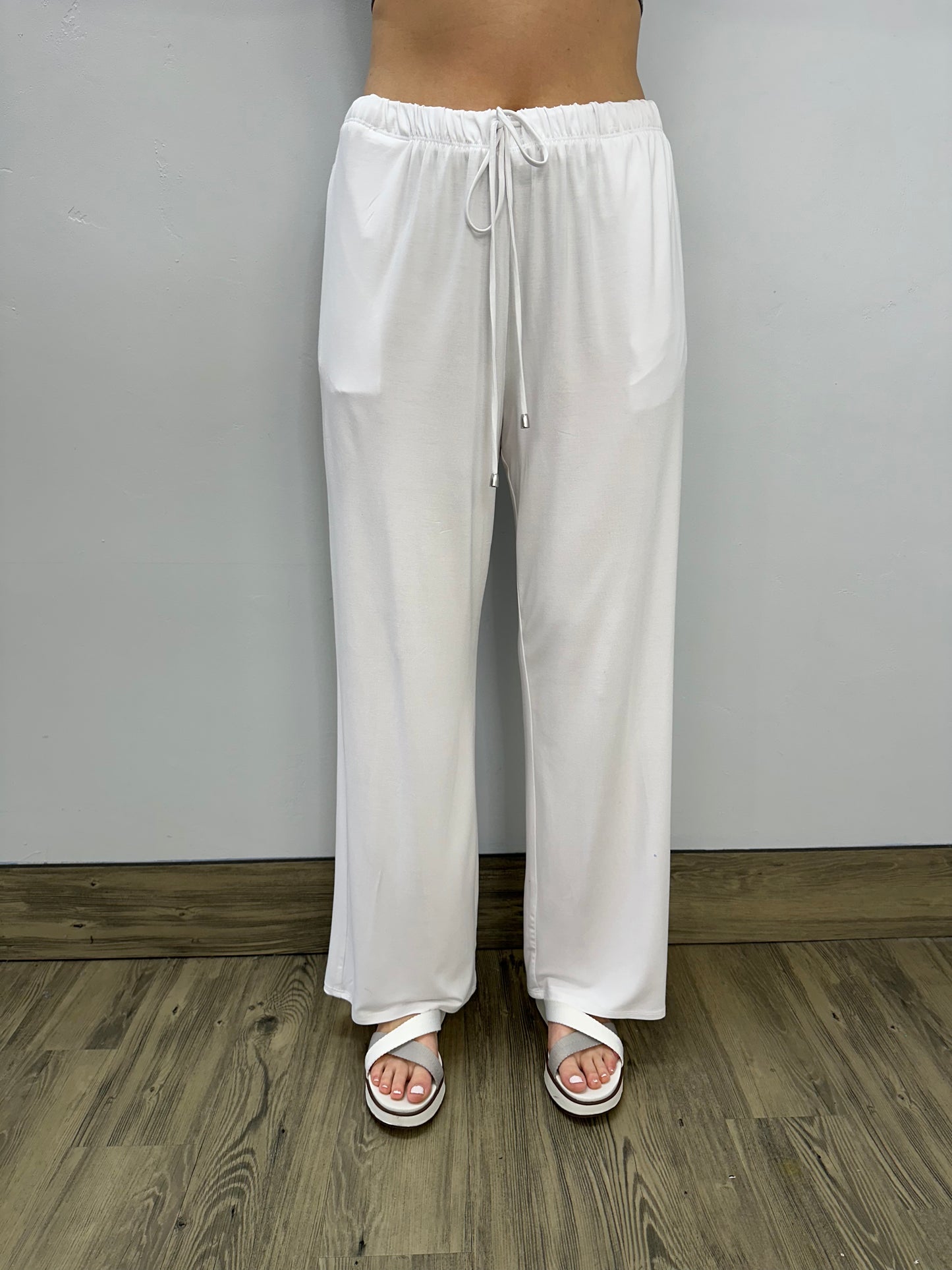 White Full Length Tie Pant