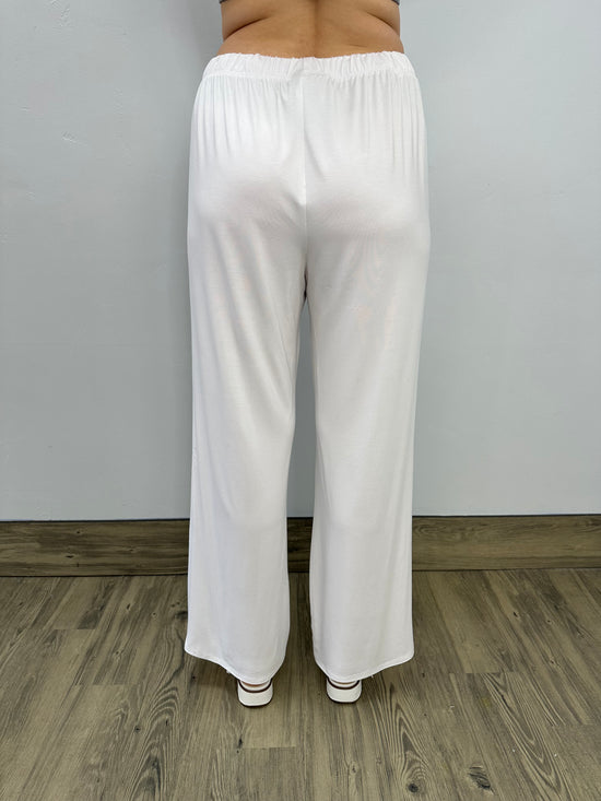 White Full Length Tie Pant