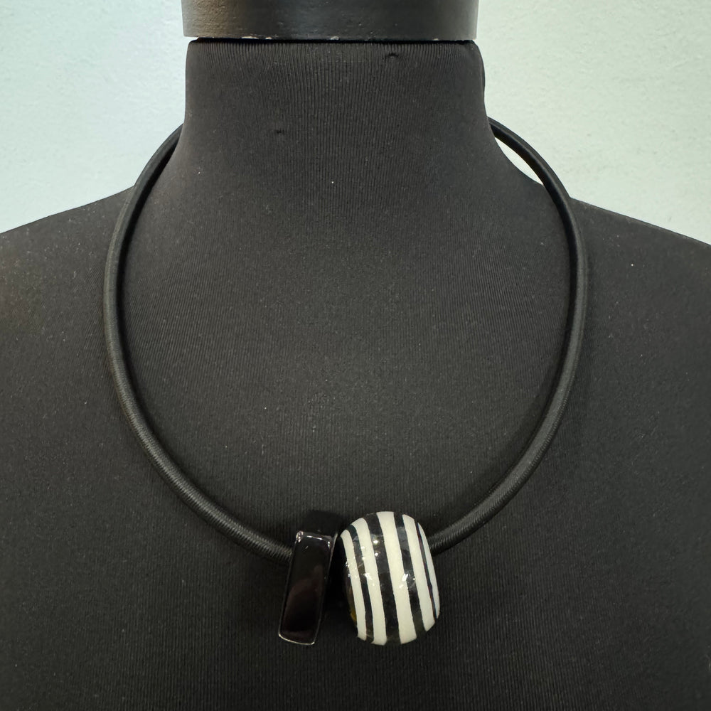 Black Two Pendant Necklace - 60cm