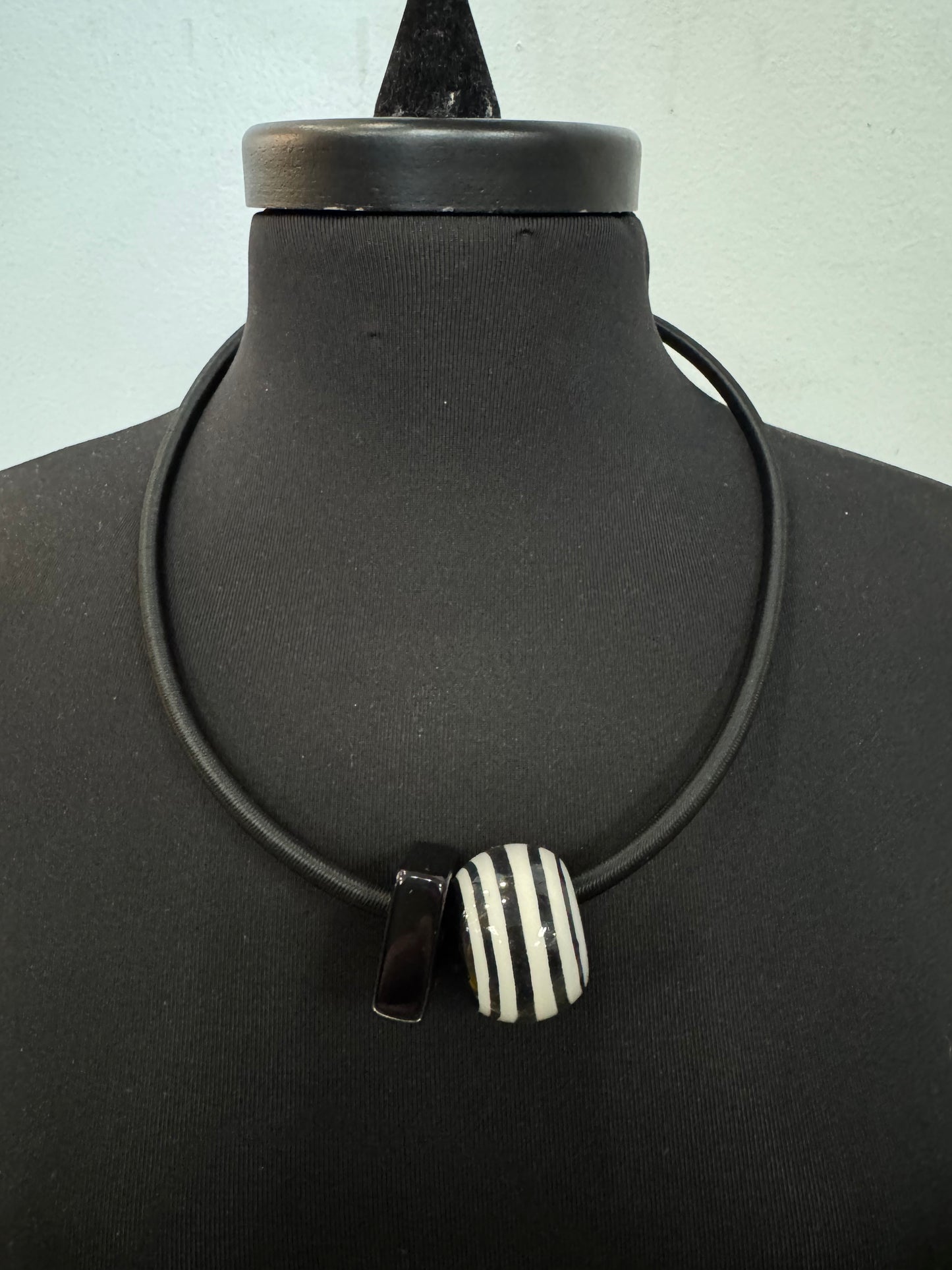 Black Two Pendant Necklace - 60cm