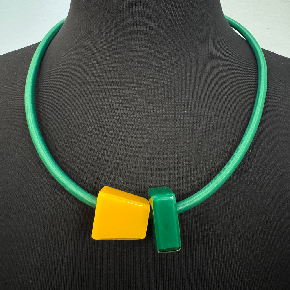 Green Two Pendant Necklace - 60cm