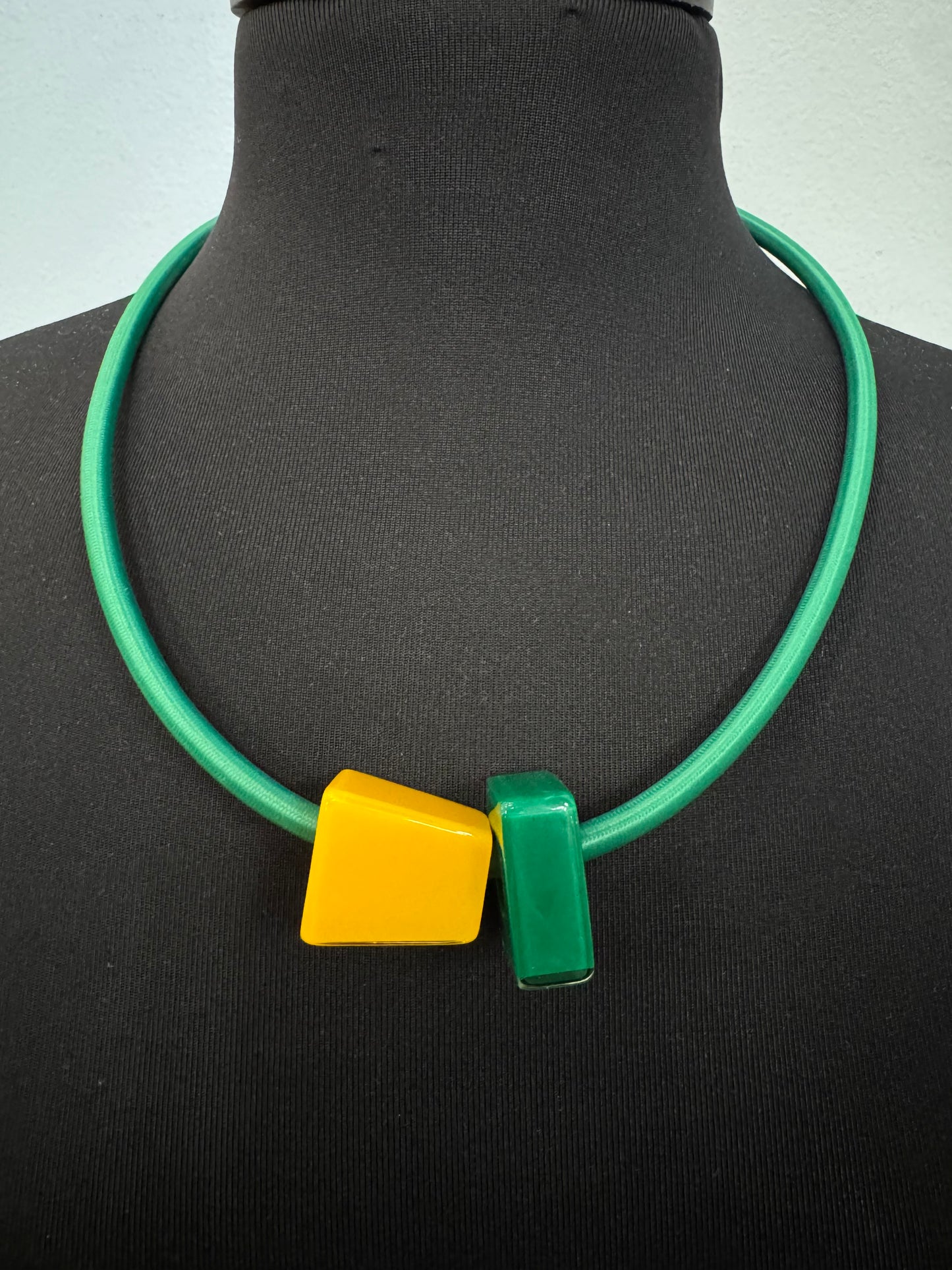 Green Two Pendant Necklace - 60cm