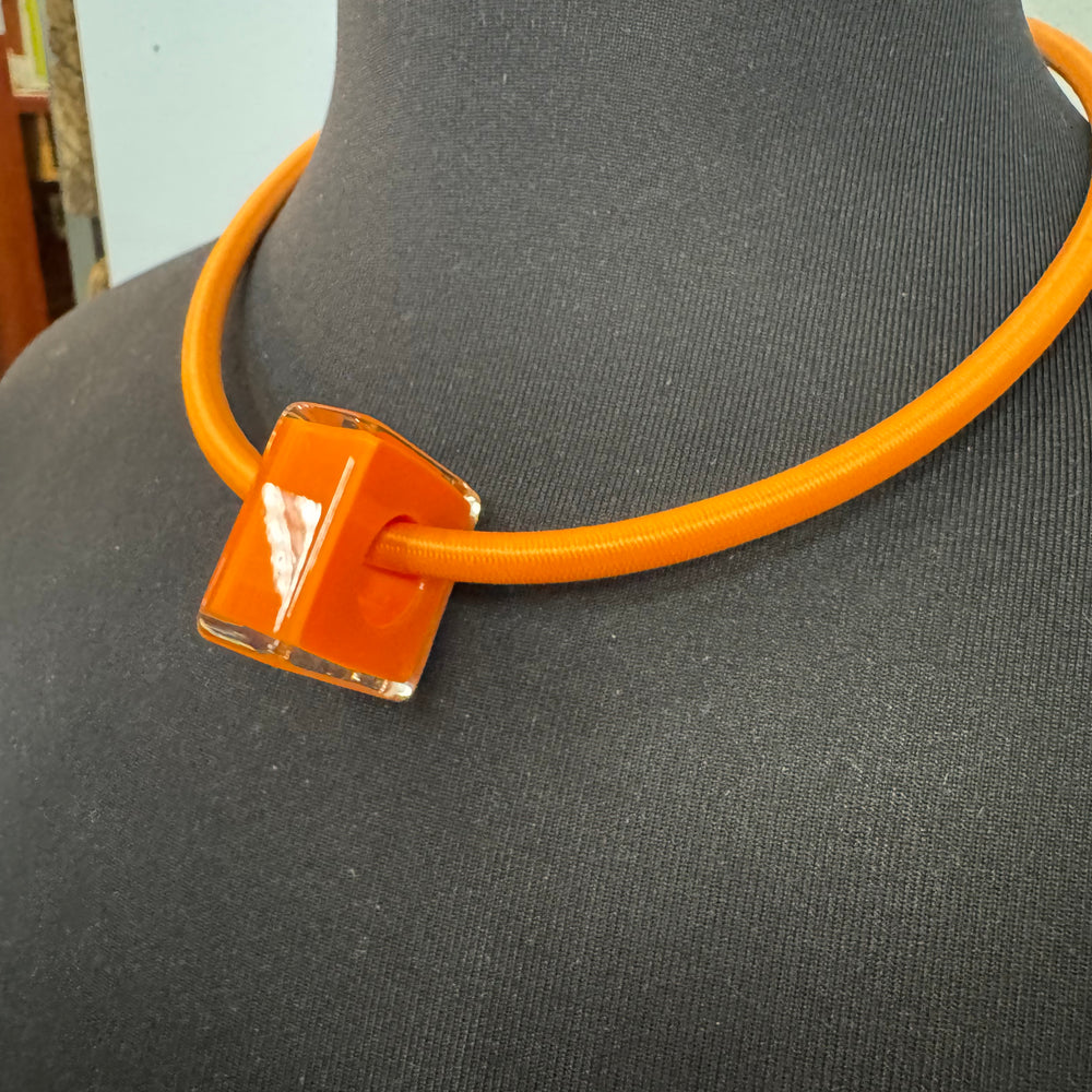 Orange Pendant Necklace - 50cm