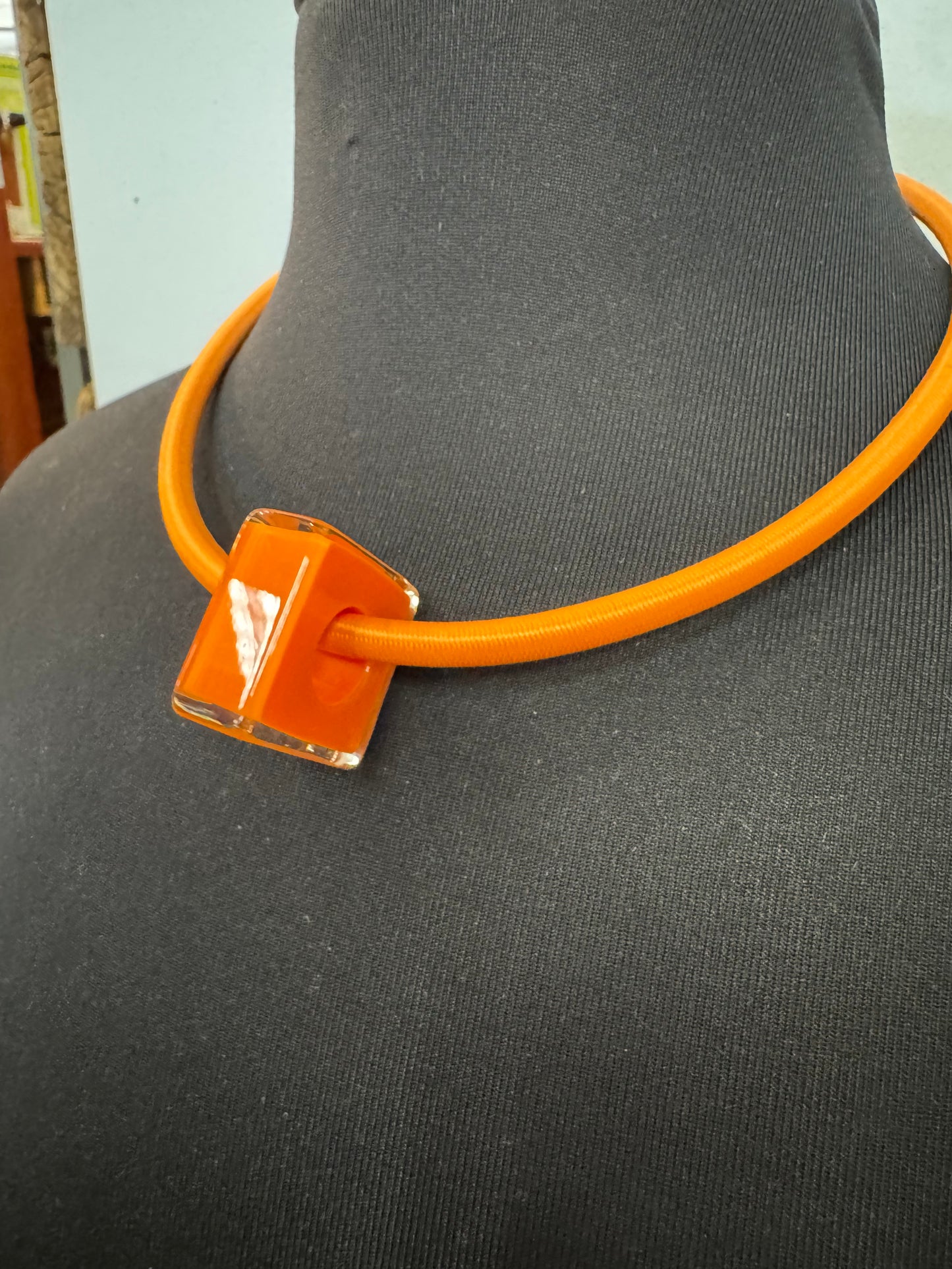 Orange Pendant Necklace - 50cm