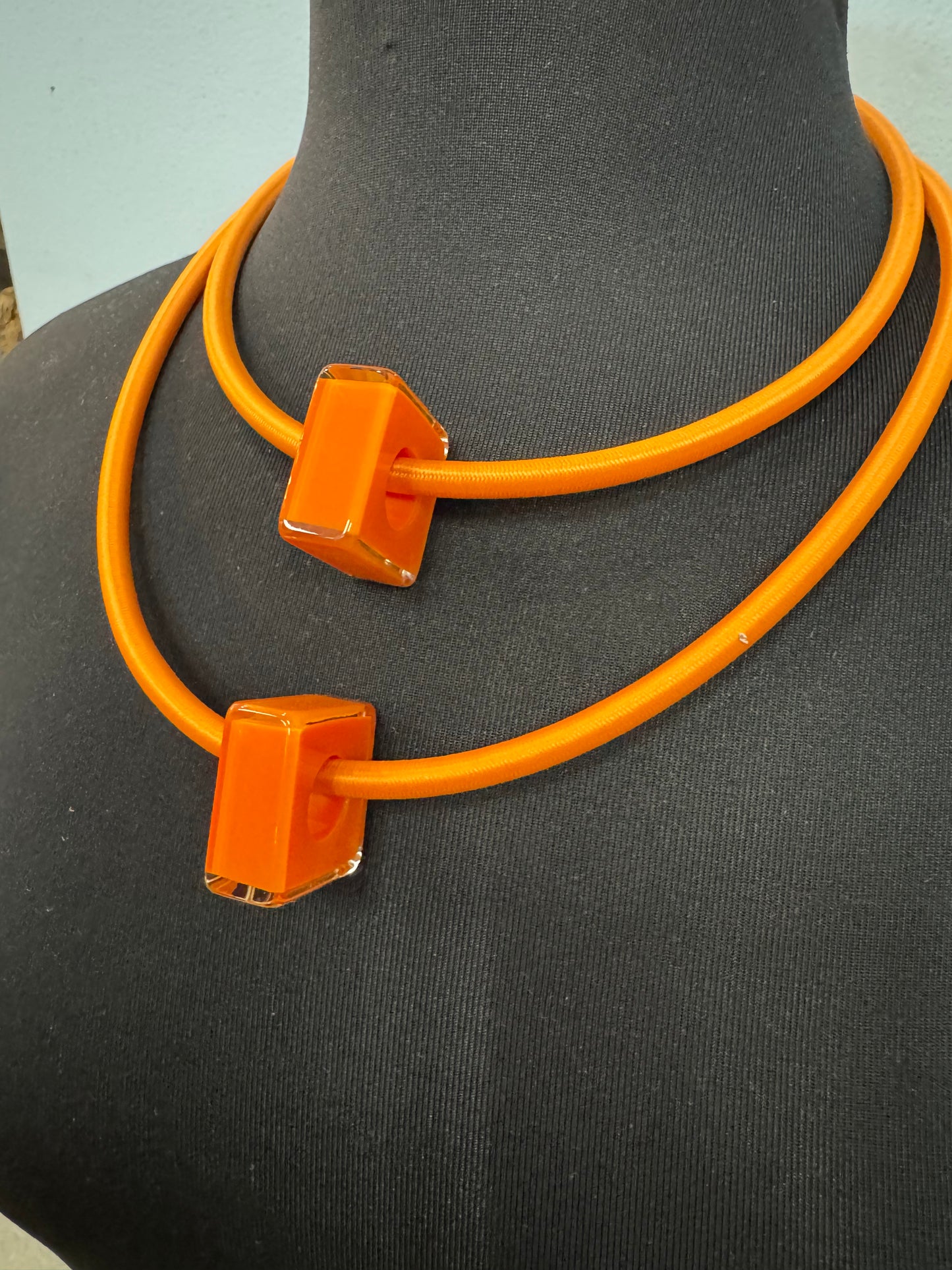 Orange Pendant Necklace - 60cm