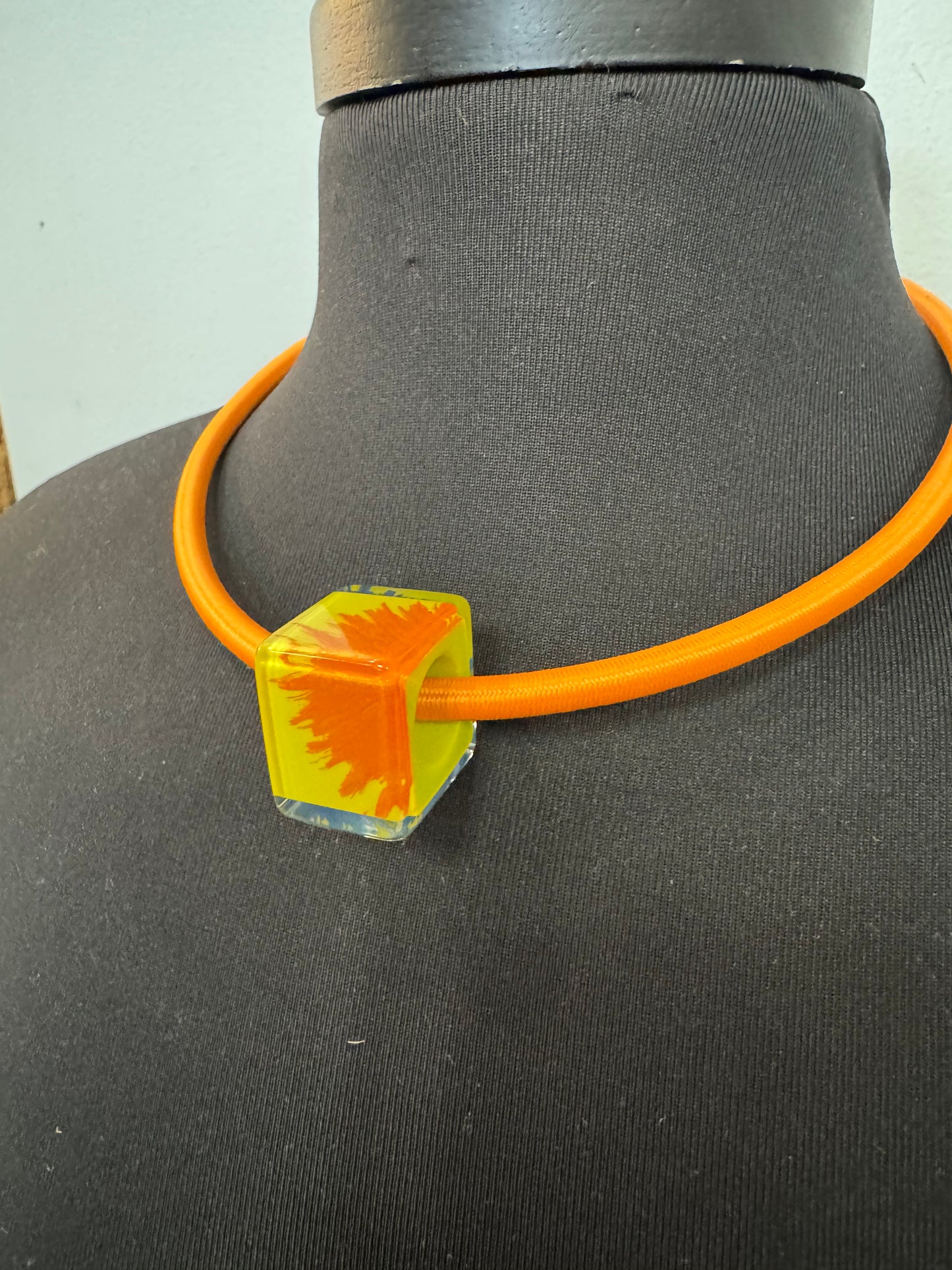 Orange Pendant Necklace - 50cm