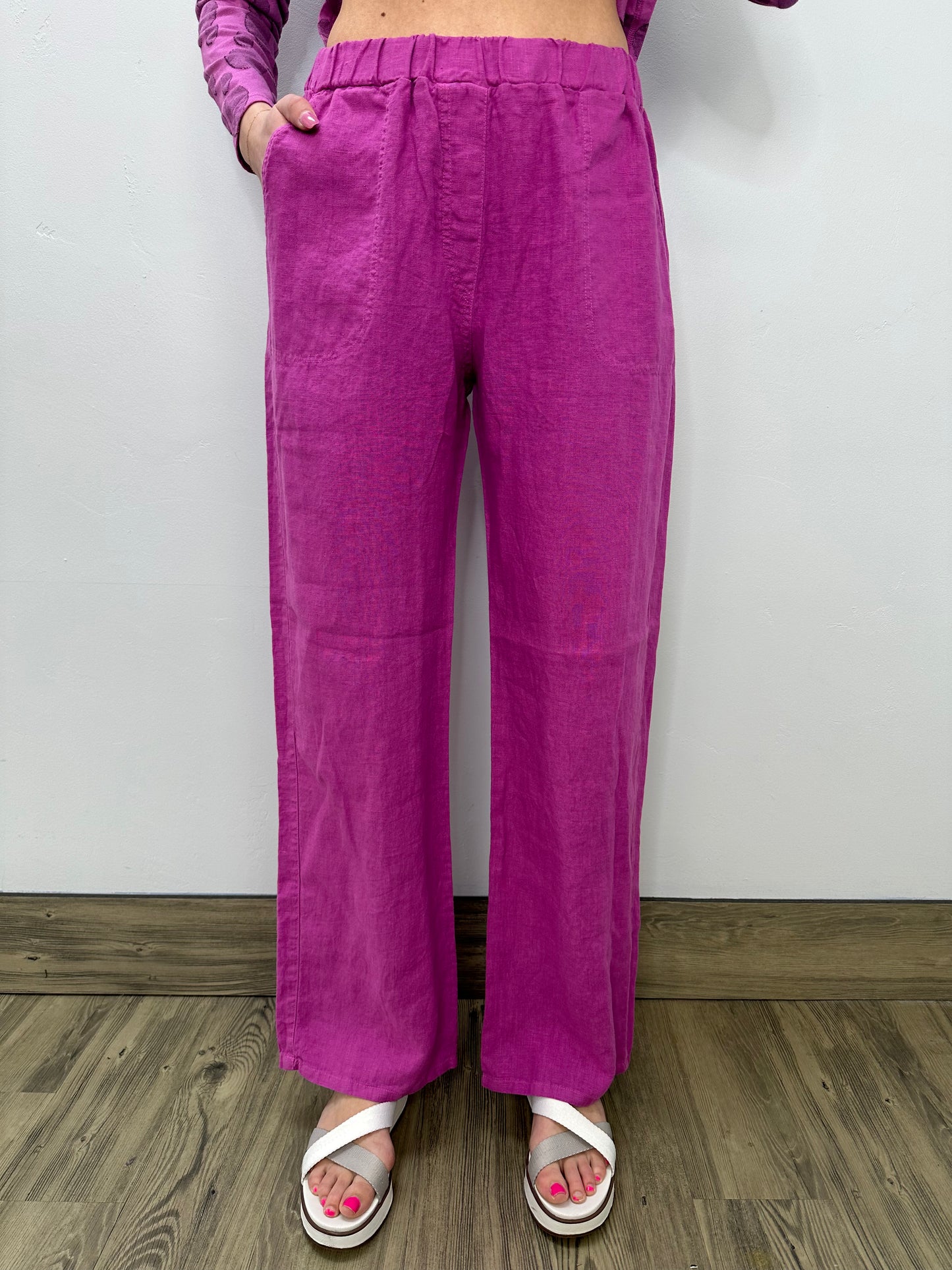 Cosmo Pink Linen Long Pant