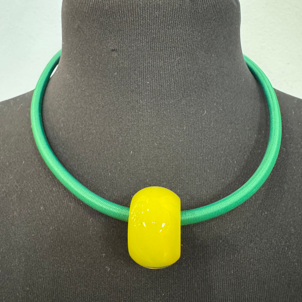 Green and Yellow Pendant Necklace - 50cm